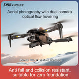 D88 UAV Drone 3-Camera, 150° Adjustable Lens, Optical Flow, 1000m Range, 30min Flight, One-Key Return, Gravity Sensor