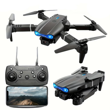 E99 Pro 4K Dual-Camera Drone, Foldable, Altitude Hold, Gesture Control, WiFi, Gravity Sensor, USB Charging, Storage Bag, Black