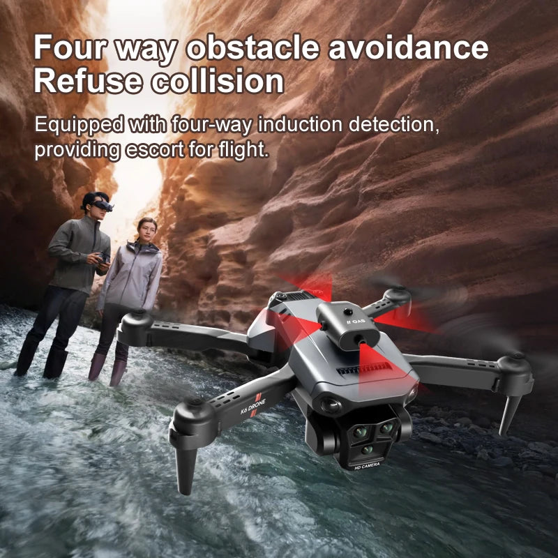 K6 Max RC Drone 4K Triple-Camera, 360° Obstacle Avoidance, Foldable Design, GPS Follow, Long Flight Time