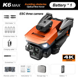 K6 Max RC Drone 4K Triple-Camera, 360° Obstacle Avoidance, Foldable Design, GPS Follow, Long Flight Time