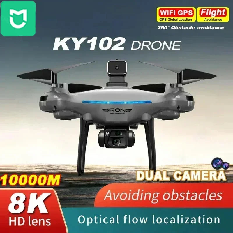 KY102 8K Dual-Camera Drone with 360° Obstacle Avoidance, Optical Flow Stabilization, Long Range, and Real-Time Transmission