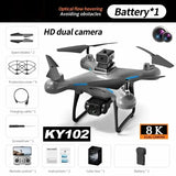 KY102 8K Dual-Camera Drone with 360° Obstacle Avoidance, Optical Flow Stabilization, Long Range, and Real-Time Transmission