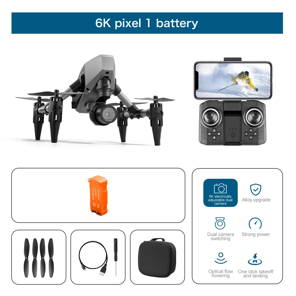 XD1 Mini Drone 4K Dual Camera, Optical Flow, WiFi FPV, Altitude Hold, 360° Flips, Headless Mode, Portable