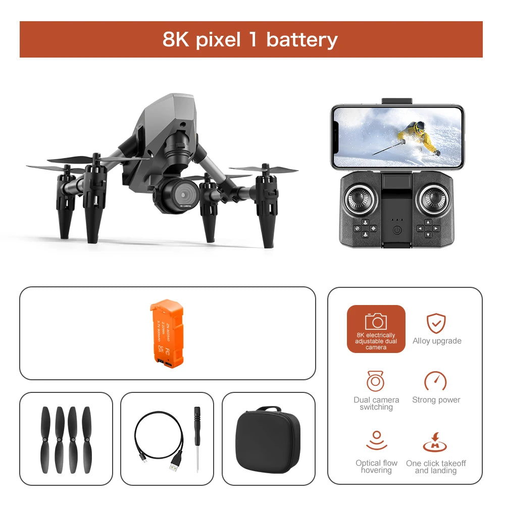 XD1 Mini Drone 4K Dual Camera, Optical Flow, WiFi FPV, Altitude Hold, 360° Flips, Headless Mode, Portable