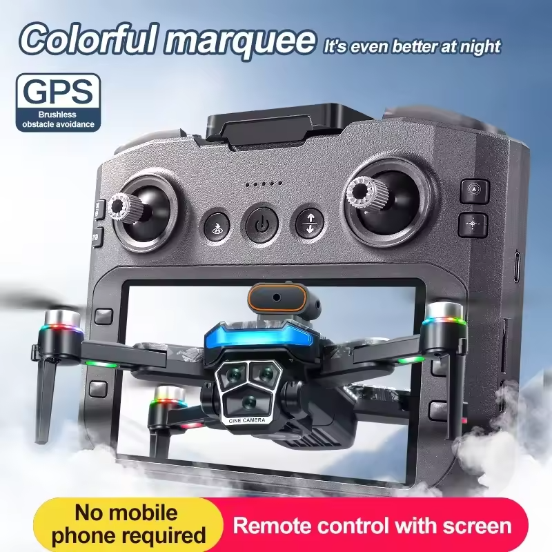 A14 Pro Max Drone 8K Triple Camera, 4.3-Inch Screen Remote, Brushless Motors, Optical Flow, 360° Obstacle Avoidance, 3000m Range