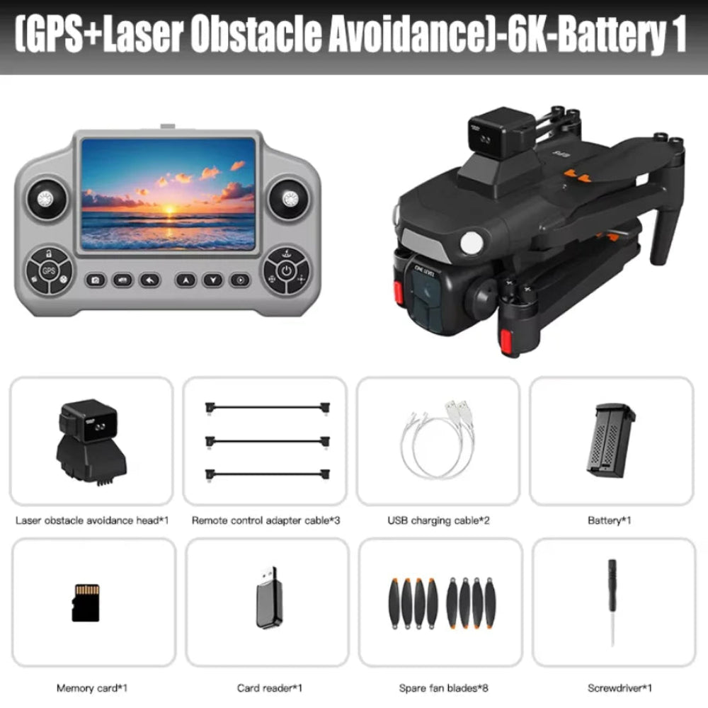 A1R 3S GPS Drone 8K Camera, Screen Remote Controller, 360 Laser Obstacle Avoidance, Brushless Motor, 5G WiFi, 1500m FPV Range