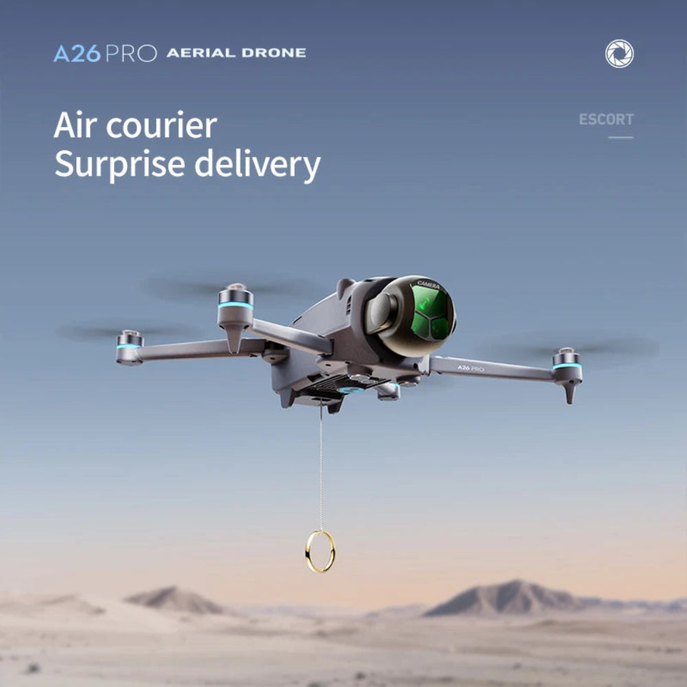 A26 Pro GPS Drone 8K Triple Camera, 4.5-Inch Screen Remote Controller, Brushless Motor, 360° Obstacle Avoidance, Airdrop