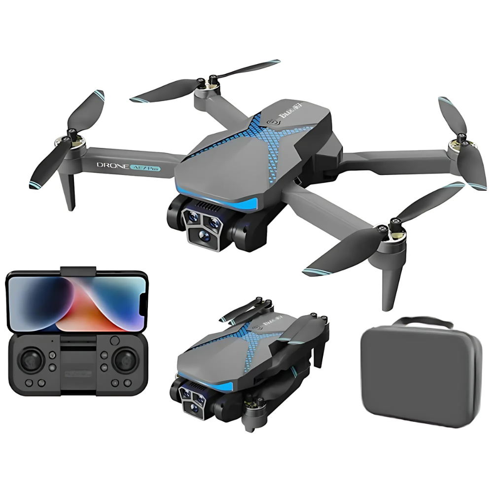 AE7 Drone, Dual 2K HD Camera, Foldable, WiFi Live View, Optical Flow, Gesture Control