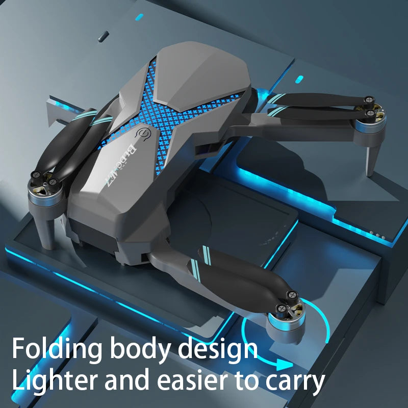 AE7 Drone, Dual 2K HD Camera, Foldable, WiFi Live View, Optical Flow, Gesture Control