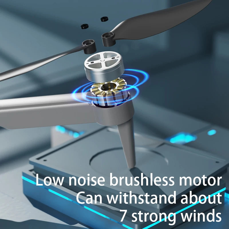 AE7 Drone, Dual 2K HD Camera, Foldable, WiFi Live View, Optical Flow, Gesture Control