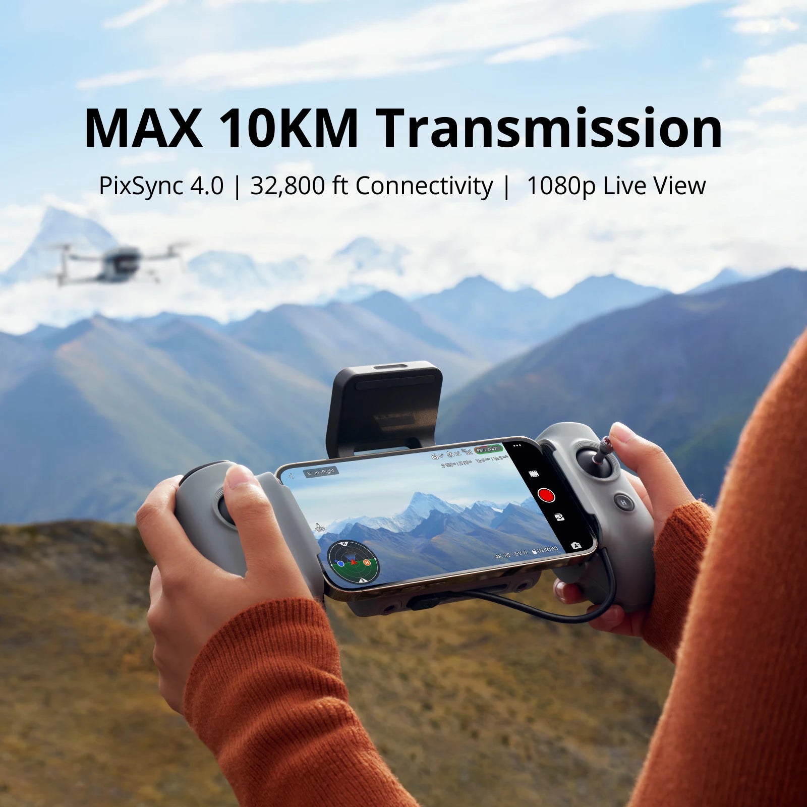 ATOM 2 8K Drone, AI Tracking, 48MP Sony Sensor, 3-Axis Stabilized Gimbal, 10KM Transmission, 32-Min Flight