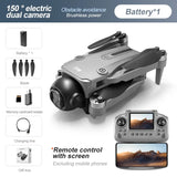 D18 Professional 4K Drone, Dual Camera 150° Electric Tilt, Screen Remote 4.3”, Brushless Motors, Obstacle Avoidance, 5G WiFi FPV