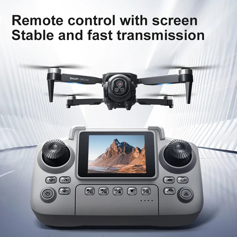 D18 Professional 4K Drone, Dual Camera 150° Electric Tilt, Screen Remote 4.3”, Brushless Motors, Obstacle Avoidance, 5G WiFi FPV