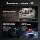 D18 Professional 4K Drone, Dual Camera 150° Electric Tilt, Screen Remote 4.3”, Brushless Motors, Obstacle Avoidance, 5G WiFi FPV