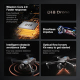 D18 Professional 4K Drone, Dual Camera 150° Electric Tilt, Screen Remote 4.3”, Brushless Motors, Obstacle Avoidance, 5G WiFi FPV
