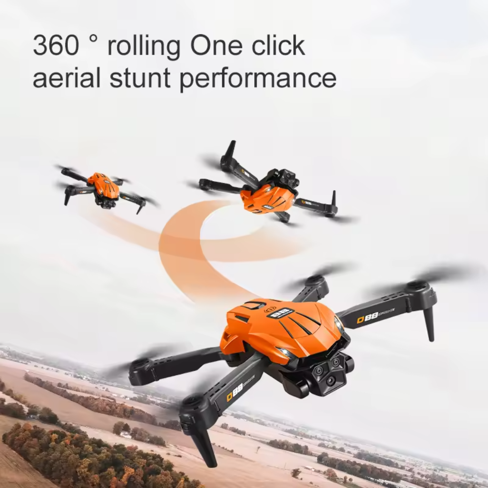 D88 UAV Drone 3-Camera, 150° Adjustable Lens, Optical Flow, 1000m Range, 30min Flight, One-Key Return, Gravity Sensor