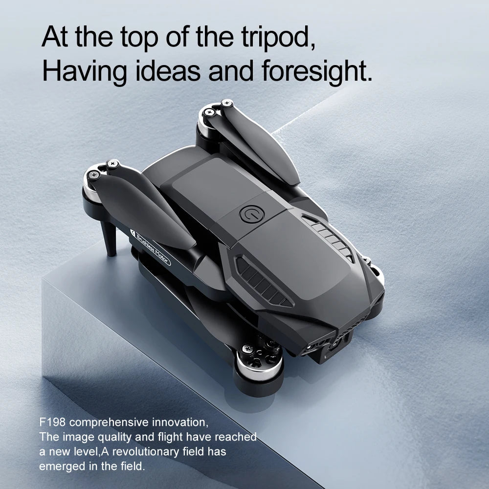 F198 Foldable Drone 1080P Dual Camera, Brushless Motors, WiFi FPV, Optical Flow