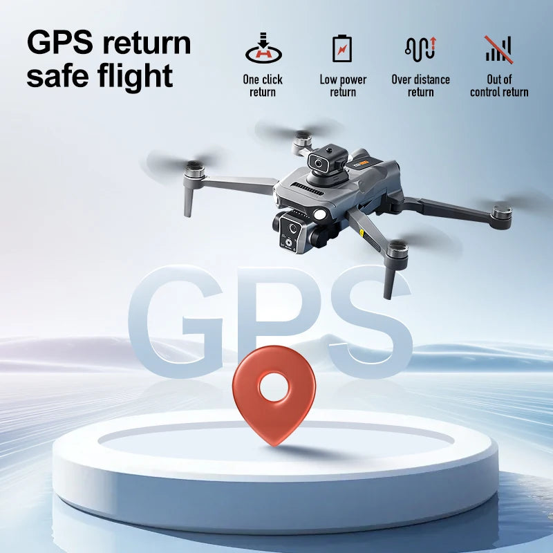 K19 MAX Drone 8K GPS, 4.5” Screen Remote, 5G FPV, Laser Obstacle Avoidance 360°, Brushless Motors, Airdrop System, 5000m Range