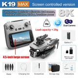 K19 MAX Drone 8K GPS, 4.5” Screen Remote, 5G FPV, Laser Obstacle Avoidance 360°, Brushless Motors, Airdrop System, 5000m Range