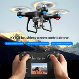 KY102 Max Drone 8K Triple Camera, Brushless, 4-Way Obstacle Avoidance, Screen Remote, Optical Flow, Long Flight Time