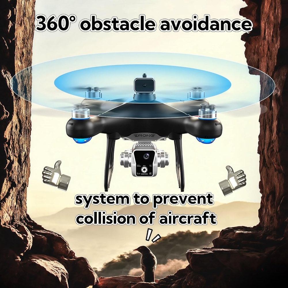 KY102 Max Drone 8K Triple Camera, Brushless, 4-Way Obstacle Avoidance, Screen Remote, Optical Flow, Long Flight Time