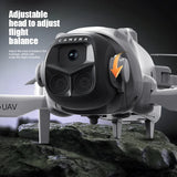 Drone with adjustable head feature on a rocky surface