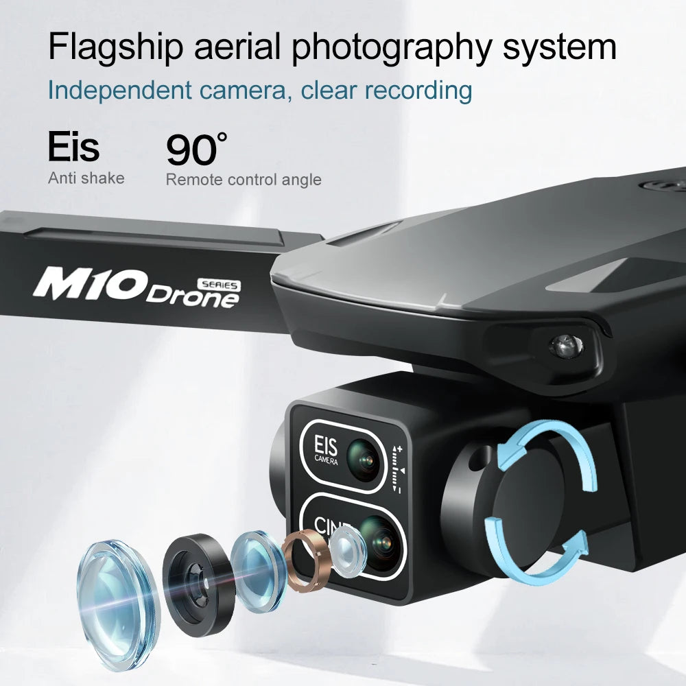 M10 Drone 8K Dual Camera, Brushless Motor, 5G FPV Transmission, Screen Remote Control, EIS Stabilization, Long Flight Performance, Easy to Use