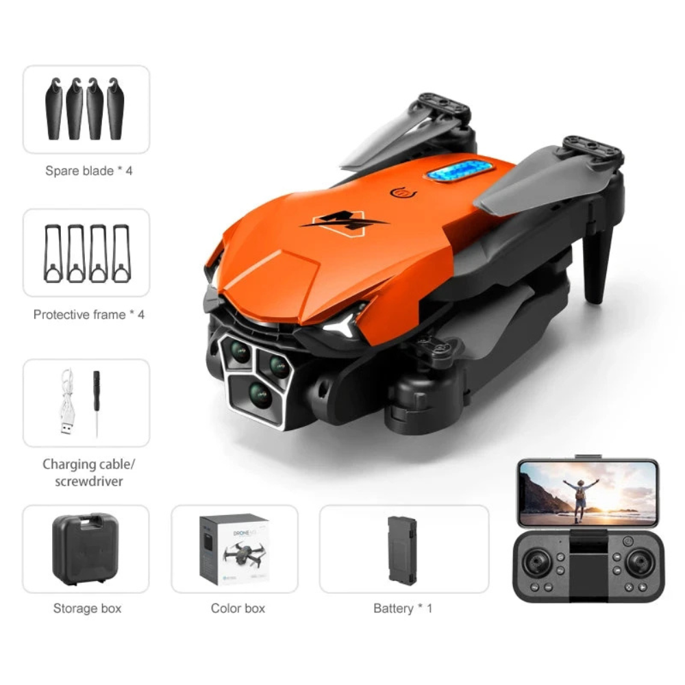 M3 PRO Drone, 4K Triple Camera, Brushless Motor, Optical Flow Hover, WiFi HD Transmission