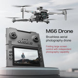 M66 Drone 8K HD Dual Camera, 5G FPV, Screen Remote Controller with Camera, Brushless Motor, 4-Sided Obstacle Avoidance, Optical Flow, 120° Wide Angle