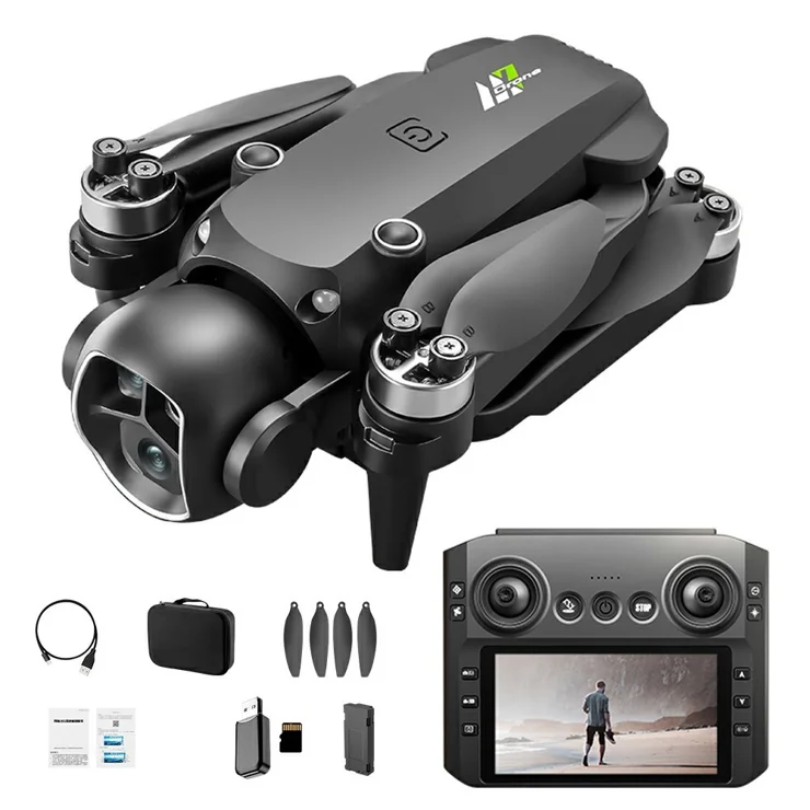 M7 Drone 8K Dual Camera, Brushless Motors, GPS, 4.3” Screen Remote FPV, 5G WiFi, Optical Flow Hover, 90° Tilt Lens, Foldable Design