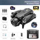 M7 Drone 8K Dual Camera, Brushless Motors, GPS, 4.3” Screen Remote FPV, 5G WiFi, Optical Flow Hover, 90° Tilt Lens, Foldable Design