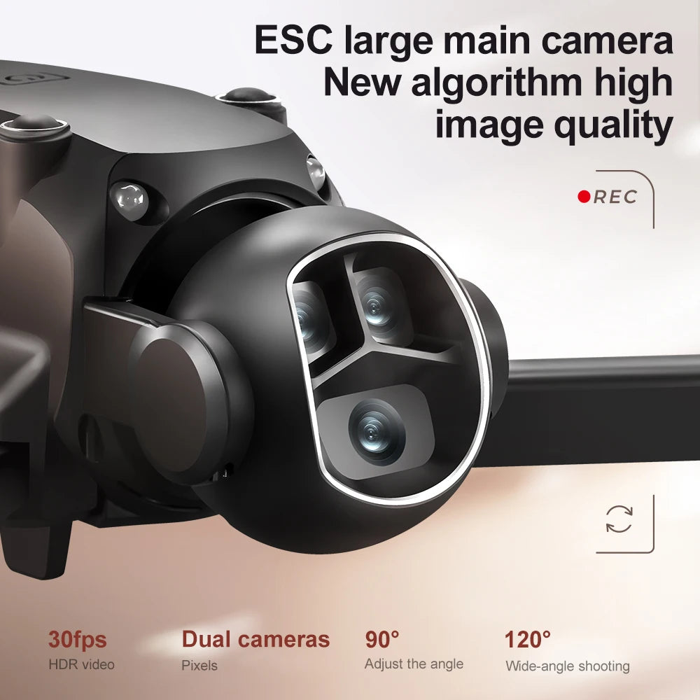 M7 Drone 8K Dual Camera, Brushless Motors, GPS, 4.3” Screen Remote FPV, 5G WiFi, Optical Flow Hover, 90° Tilt Lens, Foldable Design