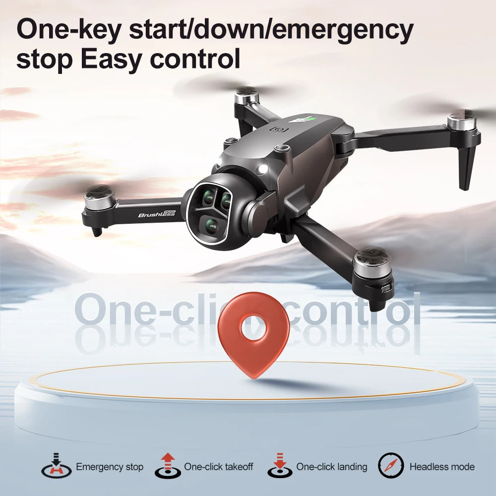M7 Drone 8K Dual Camera, Brushless Motors, GPS, 4.3” Screen Remote FPV, 5G WiFi, Optical Flow Hover, 90° Tilt Lens, Foldable Design