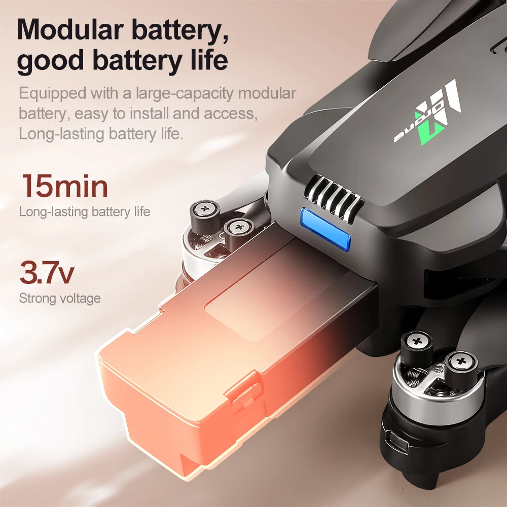 M7 Drone 8K Dual Camera, Brushless Motors, GPS, 4.3” Screen Remote FPV, 5G WiFi, Optical Flow Hover, 90° Tilt Lens, Foldable Design