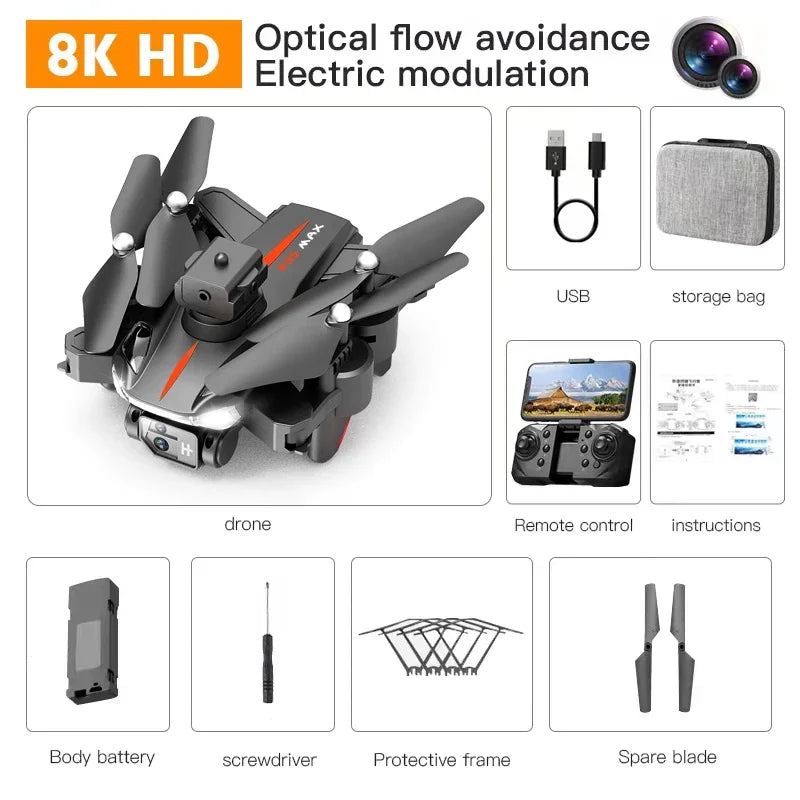 P11 GPS Drone 8K HD Camera, 360° Obstacle Avoidance, Foldable, 10KM Range, 35-Min Flight