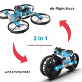 Quadcopter Motorcycle Drone, 2-in-1 RC Drone and Motorcycle, WiFi Camera, Altitude Hold, Headless Mode, Beginner Friendly