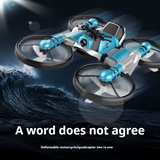Quadcopter Motorcycle Drone, 2-in-1 RC Drone and Motorcycle, WiFi Camera, Altitude Hold, Headless Mode, Beginner Friendly