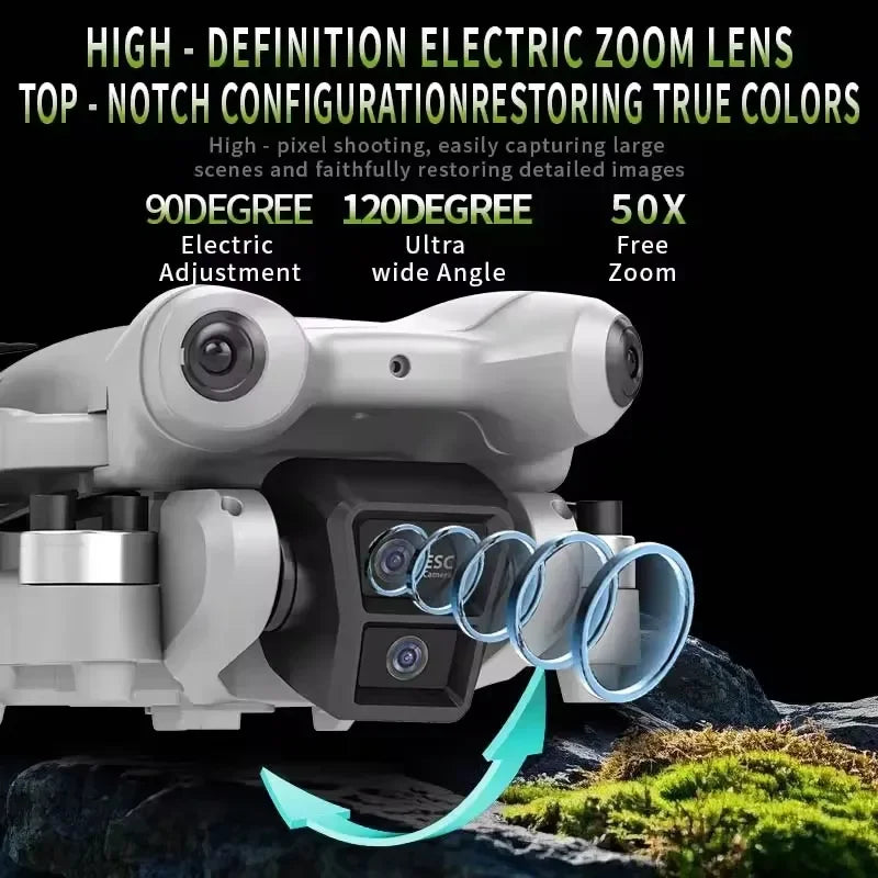 S101 Drone 8K Dual Camera, 5G WiFi, ESC Gimbal, Laser Obstacle Avoidance, Brushless, Screen Remote, GPS, Long Flight Time