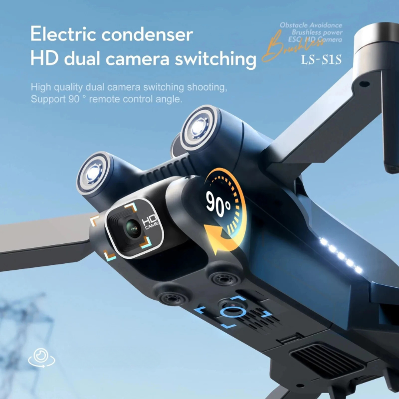 S1S Drone, 8K Dual Camera, Brushless Motor, Obstacle Avoidance, Foldable Design, Optical Flow