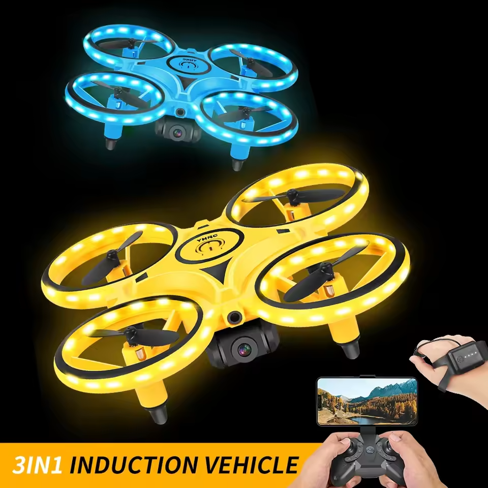 Smart Watch Remote Sensing Gesture Aircraft RC Mini Quadcopter 1080P