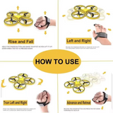 Smart Watch Remote Sensing Gesture Aircraft RC Mini Quadcopter 1080P