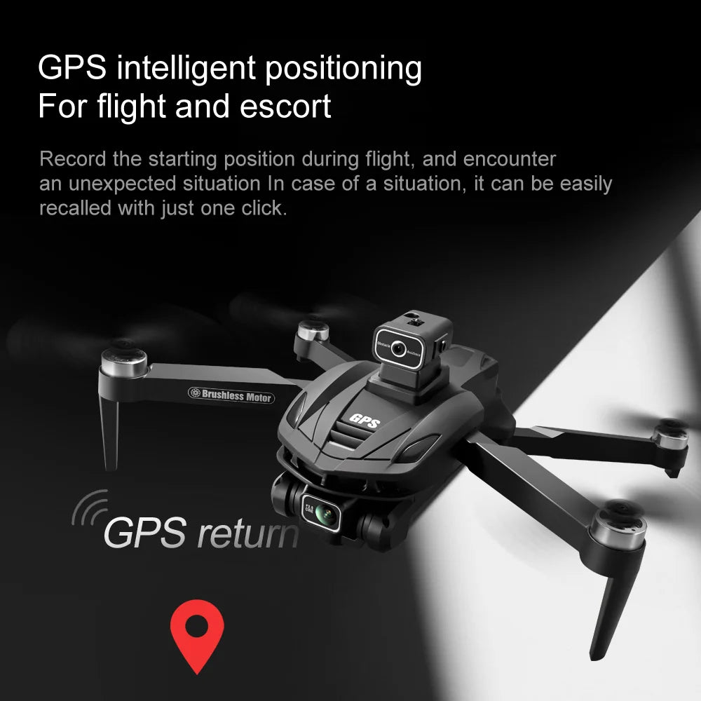 V168 8K GPS Drone, with 4-Way Obstacle Avoidance, 3000M Range, Foldable 5G WiFi FPV, Altitude Hold, One-Key Return
