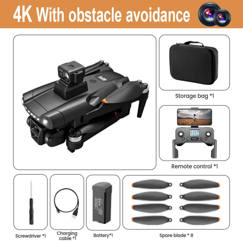 V198 GPS Drone 8K Dual Camera, 3000m Range, 5G FPV, Brushless Motors, Obstacle Avoidance, Advanced Stability System