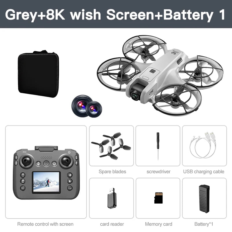 V666 8K Dual Camera Drone, Brushless Motor, Smart Obstacle Avoidance, Optical Flow Hovering, FPV Screen Remote Control, Foldable Quadcopter
