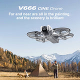 V666 8K Dual Camera Drone, Brushless Motor, Smart Obstacle Avoidance, Optical Flow Hovering, FPV Screen Remote Control, Foldable Quadcopter