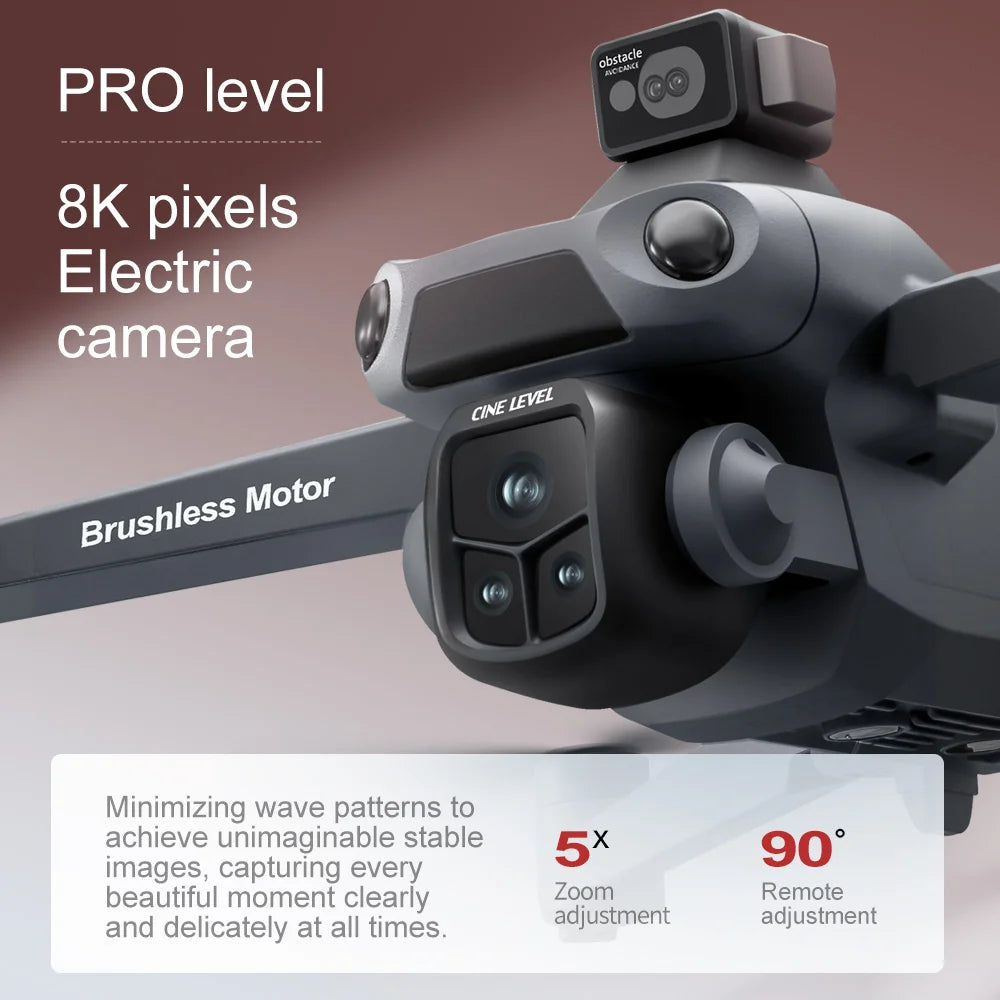 V918 MAX GPS Drone 8K Professional, Screen Remote Controller, 360° Laser Obstacle Avoidance, 8GB Memory Card, Brushless Motor