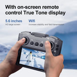 V988 8K Brushless Drone, 5.6” Screen Remote, Dual Camera EIS, Obstacle Avoidance, Servo Gimbal, 148g Ultra-Light, 3KM Range, 20 Min Flight