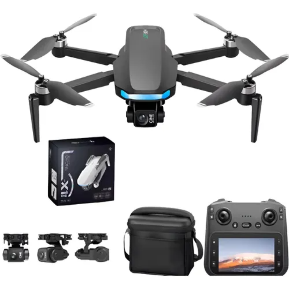 X-S1 MAX Drone 4K Camera, 3-Axis Gimbal, 5KM Range, 5G GPS Return, Brushless Motors, Dual Cameras, 4.5" Screen Remote