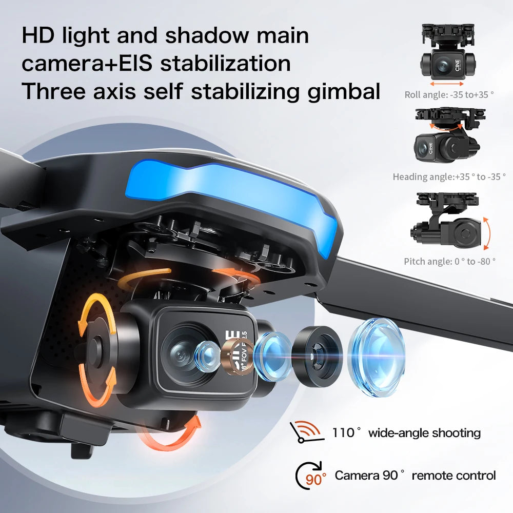 X-S1 MAX Drone 4K Camera, 3-Axis Gimbal, 5KM Range, 5G GPS Return, Brushless Motors, Dual Cameras, 4.5" Screen Remote