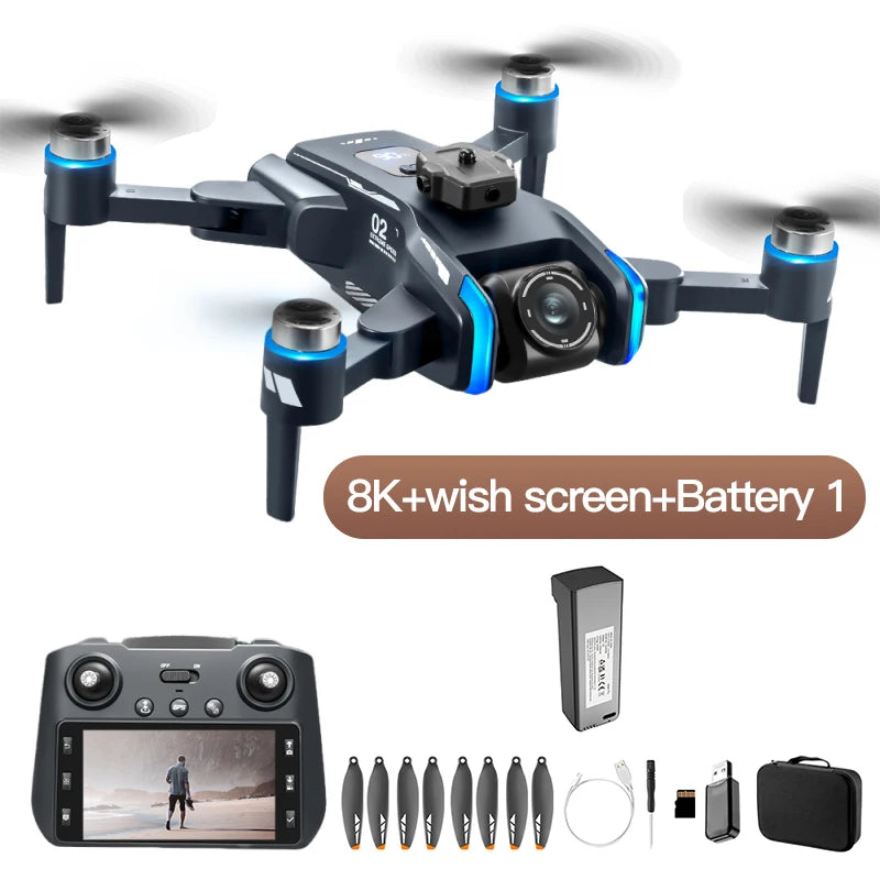 XT808 GPS Drone 8K Dual Camera, Brushless, Obstacle Avoidance, 5G FPV, EIS Stabilization, HD Screen Remote, Battery Indicator, Long Flight Time